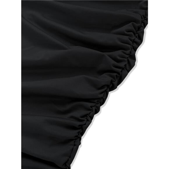 Draped V-Neck Long Sleeve Bodycon Mini Dress - Picture 11 of 16